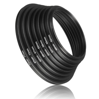3c nuevos 7 piezas anillos de paso de metal negro adaptador de filtros para canon nikon camer (4)
