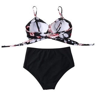Bikini con estampado de leopardo/conjunto de Bikini Push Up/traje de baño de cintura alta (5)