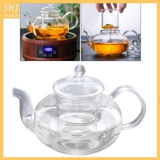 [SHIWAKI] Tetera de vidrio Kung Fu té floración hoja suelta tetera con infusor 400 ml (4)