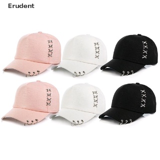 [Erudent] Kpop sombrero Piercing anillo béisbol ajustable gorra Hip Hop Snapback gorra moda