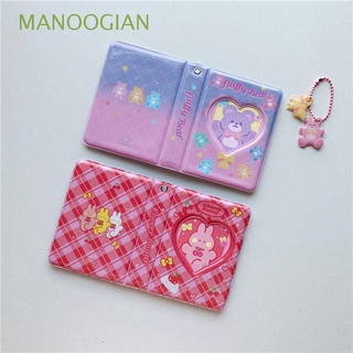 MANOOGIAN Kawaii Album Photos Stationery Postcards Organizer Collect Book Bear Heart Mini Kpop Cherry Rabbit Card Stock Business Card Card Bag