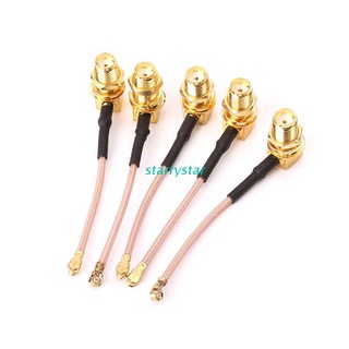 STAR 5pcs SMA Female Right Angle To Ufl/IPX/IPEX RF Coaxial Adapter RG178 Pigtail Cable 5cm