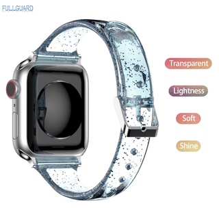 Correa de silicona para Apple watch band 44mm 40mm iWatch band 38mm 42mm Slim Glitter mujeres pulsera Apple watch series 3 4 5 6 SE movimiento