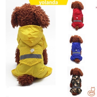 Yola mascotas suministros perro impermeables protector solar con capucha mascota mono Chamarra al aire libre ropa impermeable reflectante transpirable PU/Multicolor