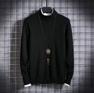 [K.E.Y]Suéter de cuello alto de medio cuello alto para hombre/otoño e invierno/moda delgada plana (1)