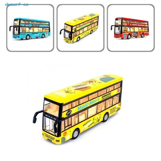DE 1/50 Diecast Bus Pull back Car Model with Music Light Kids Educational Toy Gift