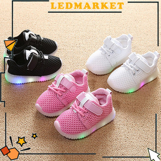 Ledmarket niños niñas luminoso zapatillas de deporte suave plantilla transpirable LED malla zapatos deportivos