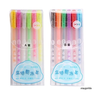 sta paquete de 6 bolígrafos de gel de color fluorescente/bolígrafos de gel de color caramelo/suministros de arte