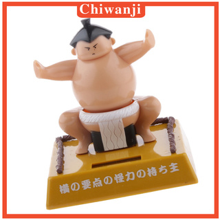 [CHIWANJI] Lindo Sumo luchador Solar juguetes coche Bobble cabeza muñeca decoración