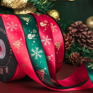 Cinta de poliéster de navidad de 25 mm, cinta bronceadora, cinta de navidad impresa para navidad, productos de decoración del hogar, decoraciones de árbol de navidad, cinta de navidad para
