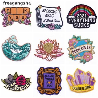 [Freegangsha] Flower Embroidered Patches for Clothing Thermoadhesive Patches Badges DGDZ