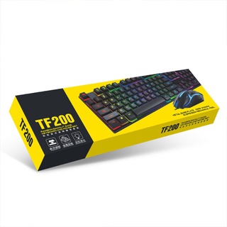 sed tf200 gaming teclado mecánico ratón conjunto arco iris retroiluminado mezcla teclado retroiluminado 104 teclas anti-ghosting para gamer (8)