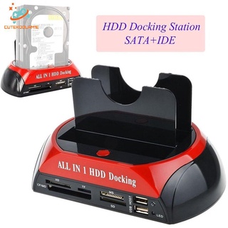 HDD estación de acoplamiento Dual USB 2.0 2.5/ 3.5 pulgadas IDE SATA caja HDD externa (7)