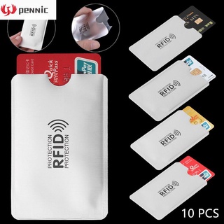 pennic 10pcs smart card protector manga anti robo titular de la tarjeta de identificación banco caso escudo rfid bloqueo de aluminio prevenir el escaneo anti rfid cartera