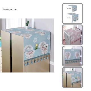 lowerprice con borla refrigerador cubierta de polvo conveniente práctico refrigerador top cubierta plegable suministros para el hogar