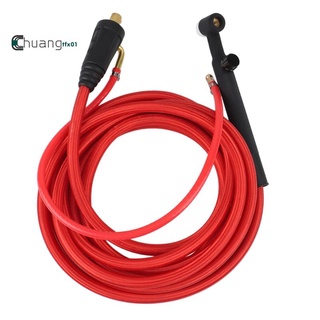 Wp17Fv TIG antorcha de soldadura conector rápido Gas eléctrico integrado Cable de manguera roja cables 4M 35-50 Euro conector 13.12Ft