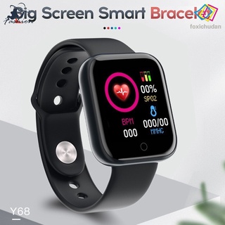 Y68 Reloj Inteligente Hombres Fitness Smartwatch con Monitor de Ritmo Cardíaco Presión Arterial Pulsera Deportiva Para Apple IOS Android (2)