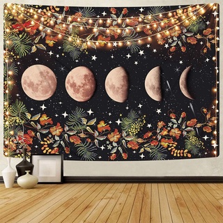 tapiz de jardín iluminado por luna, tapices en fase lunar, tapiz para vid, flor (2)