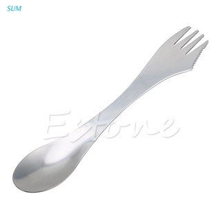 SUM Outdoor Camping Hiking Cookout Picnic 3 in 1 Spork Stainless Steel Fork Spoon