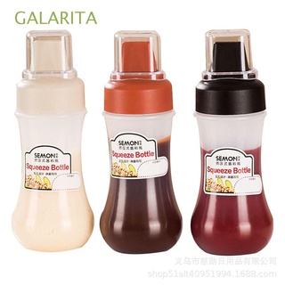 galarita 5 agujeros botella de exprimir 350 ml dispensador de salsa botellas de condimento botella de mostaza a prueba de fugas aceite de oliva plástico ketchup squirt botella/multicolor