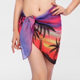 Mujer árboles digitales impresión playa gasa bufanda falda toalla de playa (5)