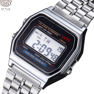 reloj de pulsera digital unisex con correa de aleación y led resistente al agua/reloj pulsera