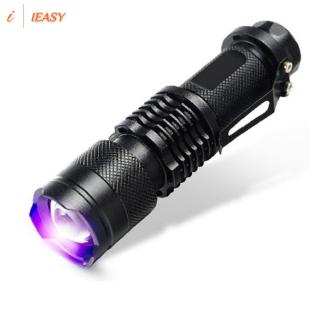 Ieasy LED Ultra violeta UV 395 nM linterna luz negra lámpara de inspección antorcha Li