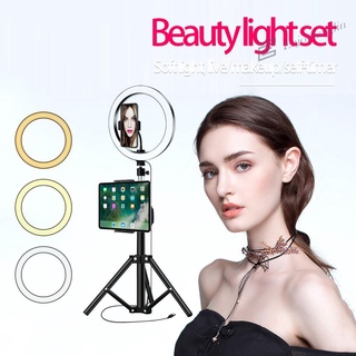 Shoppingdiarys 26cm ABS LED anillo Selfie lámpara de relleno con trípode m para estudio de maquillaje