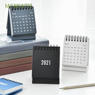 mcbeath con pegatinas calendario de escritorio negro blanco gris diario horario de escritorio calendario mini planificador mesa anual agenda simple serie organizador suministros de oficina bobina calendario