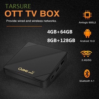 TARSURE Q96 PRO 2021 Set Top Box 8GB + 128GB Quad Core TV Bluetooth 2.4G/5G Dual WIFI Amlogic 905 Media Player Home Theater Smart Android 10.0