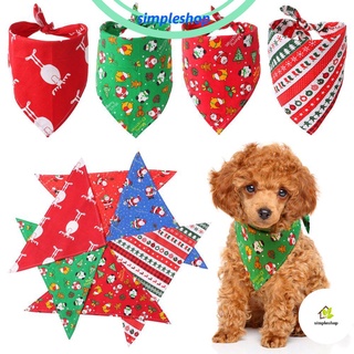 Simple lindo perro bufanda cachorros gato cuello bufanda mascota Bandanas triángulo bufanda pañuelo mascotas suministros babero collares para mascotas perro estilo navidad