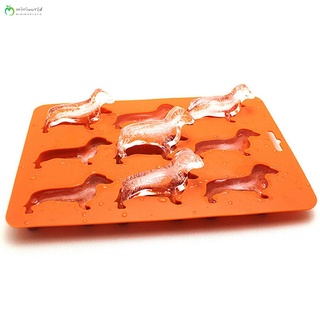 bandeja de cubos de hielo de silicona plantillas de hielo de 9 cavidades de fácil liberación plantillas de hielo perro de hielo forma fabricante para bebidas