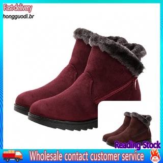 Zh* botas de tobillo antideslizantes de Color sólido/calzado/calzado/calzado/para mujer/invierno/calzado/calzado con cremallera
