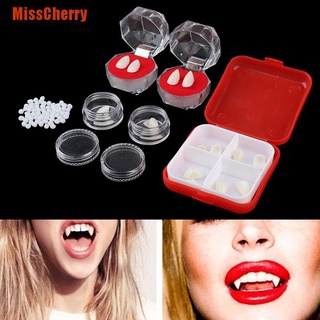 [MissCherry] 2 piezas de colmillos de dientes de vampiro juguetes de resina segura de dentadura dental de Halloween dientes Cosplay Props
