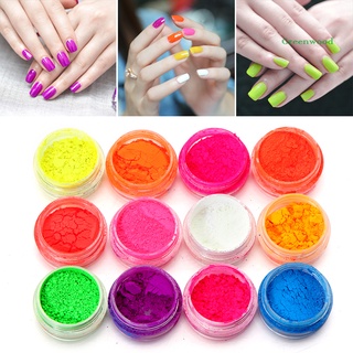[Gr] polvo Fluorescente de 12 colores Para manicura/Arte de uñas/herramienta diy