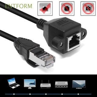 ENTFORM Practical Ethernet Extension Cable Useful RJ45 Male To Female LAN Network Cord Connector Screw Panel Mount Professional Brand New Adapter
