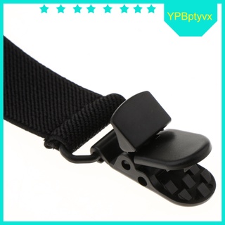 Boot Clips Elastic Leg Strap Pant with Extra Heavy Sturdy Clip Black