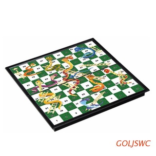 goljswc magnético plegable serpiente y escalera ajedrez juguete educativo familia fiesta juego de mesa