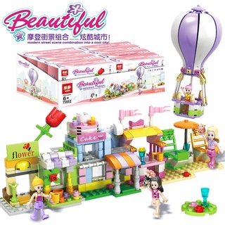 KUNCross-Border Hot Sale Compatible with Lego Assembled City Doll Street View Building Blocks GirldiyModel Children's Educational Toys O1Km