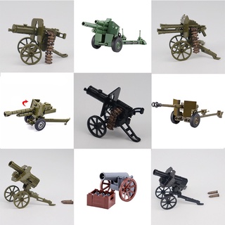 compatible con lego military series pequeñas partículas bloques de construcción de piezas con ruedas cañón arma conjunto diy rompecabezas modelo de juguete regalo