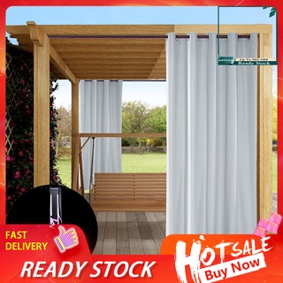 yy_1pc cortina de ventana al aire libre luz solar opaca impermeable cortina patio porche decoración