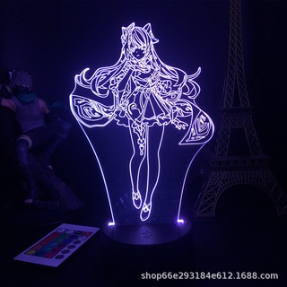 Factory original god game Genshin Impact character 3D small night lamp creative led colorful touch table lamp