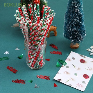 boklund 25pcs pajitas de beber batido suministros de fiesta de navidad decoración vajilla papel desechable multicolor burbuja té navidad bar herramientas