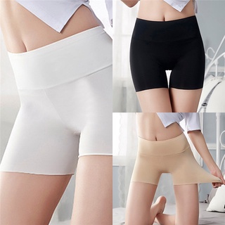 High-waist Non-marking ice silk safety pants, one-piece boxer briefs for women