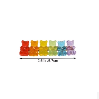 ORAMCURRENT Fashion Jelly Bear Hairpin Gift Colorful Hair Clip Candy Color Gummy Headwear Hair Accessories Cute Duckbill Girls Women Barrette (2)
