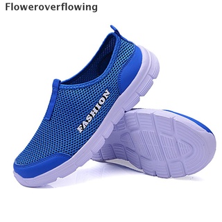 fofi transpirable malla casual hombres zapatos zapatillas de deporte calzado running slip-on zapatos calientes