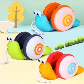 Bebé en forma de caracol Pull-Along Toys Walk herramientas de iluminación música Walker regalos