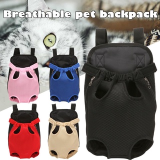Mochila transpirable para mascotas, bolsa de malla para gatos, diseño de doble cremallera, bolsa de uso al aire libre