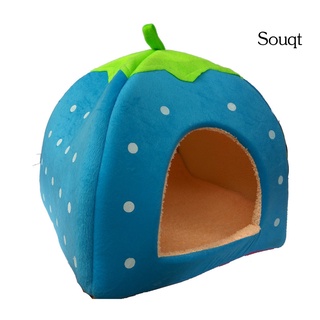 Sqgt Strawberry Dog cachorro gatos interior plegable suave cama caliente casa mascota tienda de campaña (6)