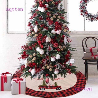 Aqtten árbol de navidad falda rojo y negro búfalo comprobar falda de árbol de cuadros con diseño de copo de nieve 48 pulgadas doble capas falda de árbol